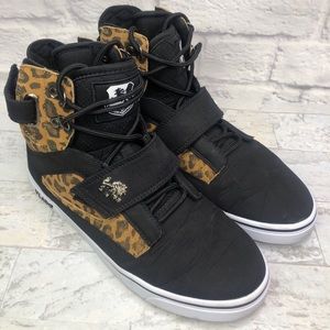 Vlado Black Gold Leopard Print High Top Atlas 2